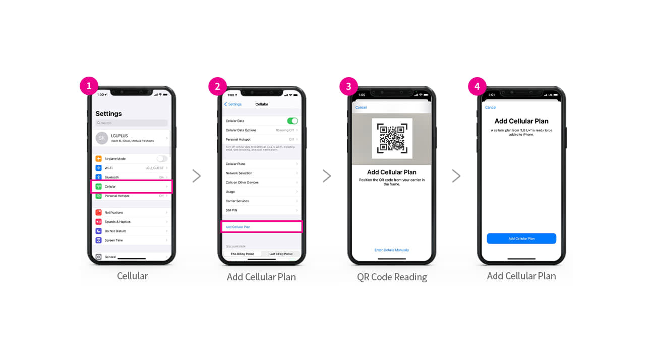 Instruksi pengaturan eSIM - iOS